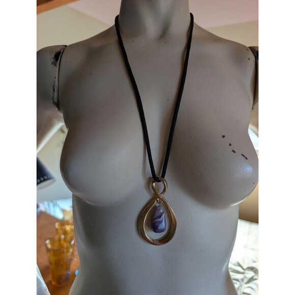 Vintage Amethyst Necklace: Mystical Bohemian Necklace - Picture 2 of 13